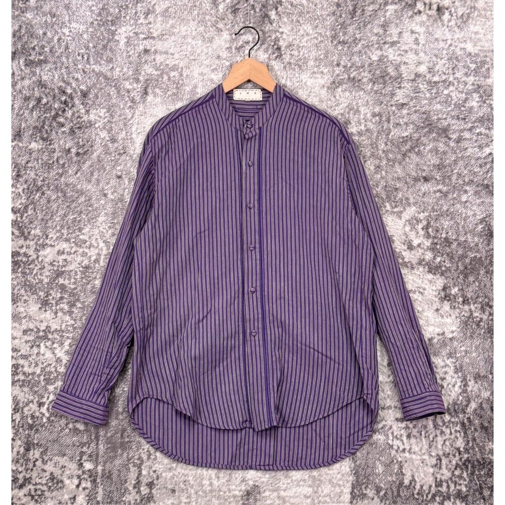 SMR Days Shirt XS Mens Striped Long Sleeve Round Collar Button